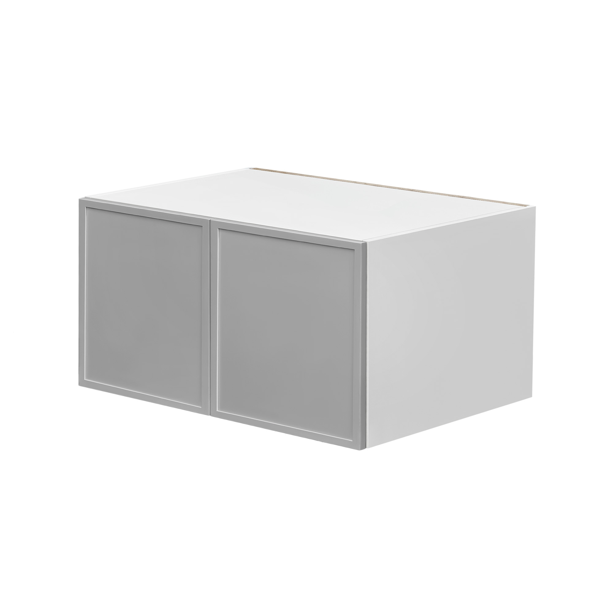 White Box Gray Slim - 36"W × 18"H Deep (24") Wall Bridge Cabinet 2-Doors 1-Adjustable shelf