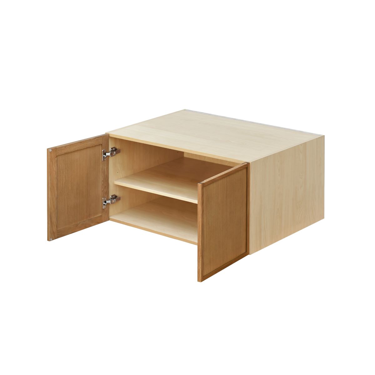 Shady Slim Oak - 36"W × 18"H Deep (24") Wall Bridge Cabinet 2-Doors 1-Adjustable shelf