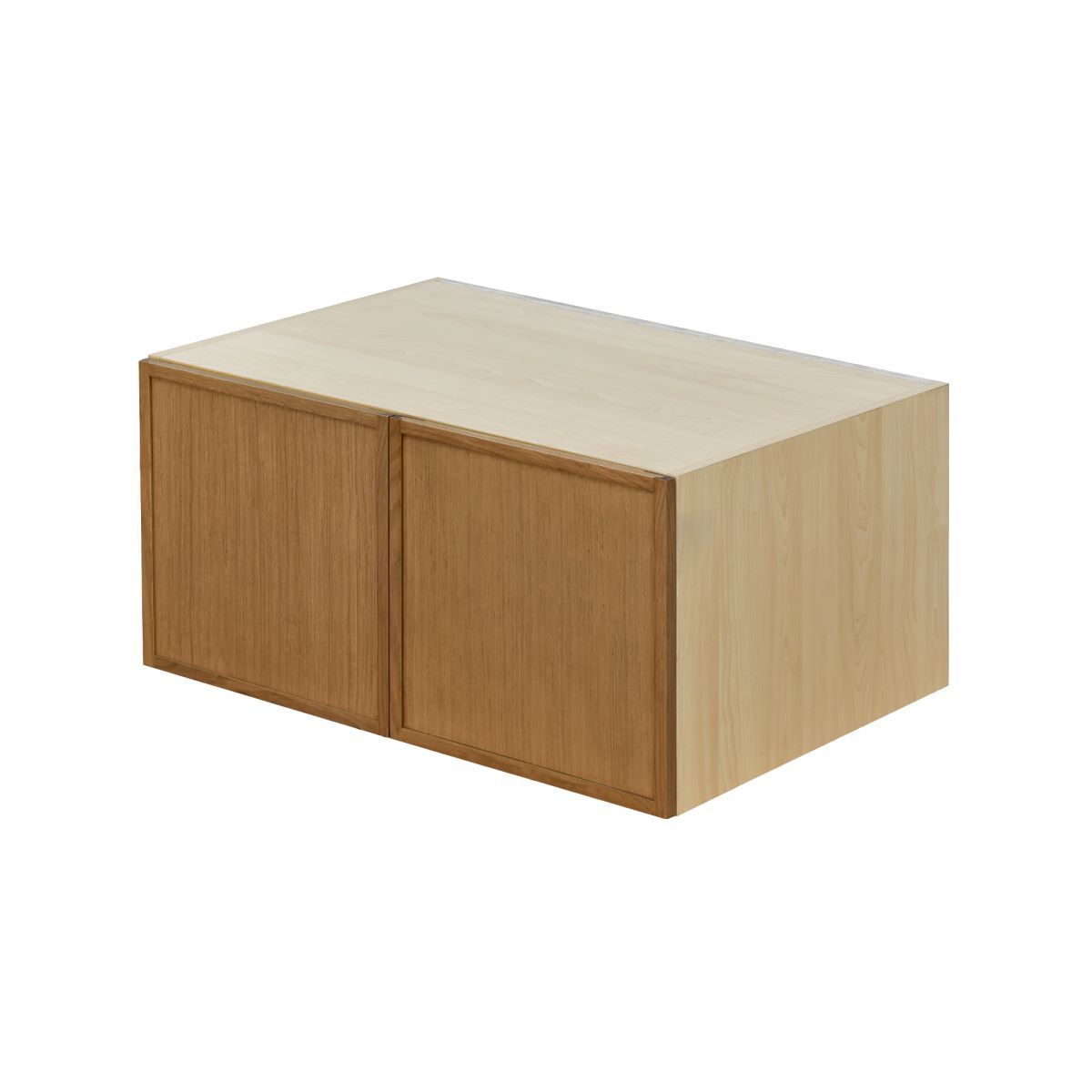 Natural Box Oak Slim - 36"W × 18"H Deep (24") Wall Bridge Cabinet 2-Doors 1-Adjustable shelf