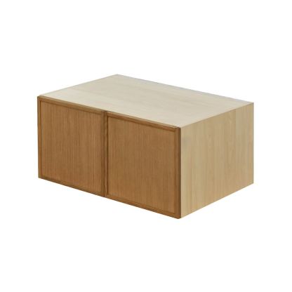 Natural Box Oak Slim - 36"W × 18"H Deep (24") Wall Bridge Cabinet 2-Doors 1-Adjustable shelf