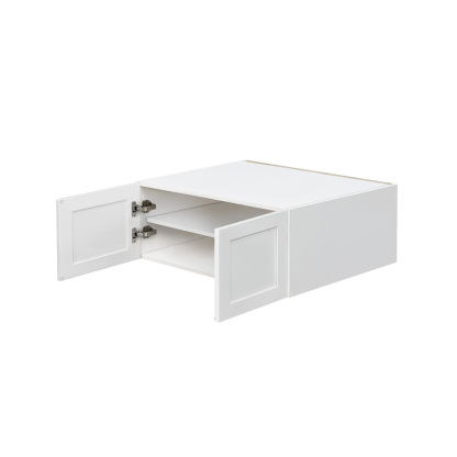 White Shaker - 36"W × 18"H Deep (24") Wall Bridge Cabinet 2-Doors 1-Adjustable shelf