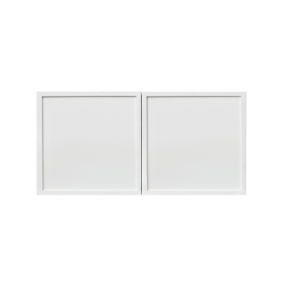 Slim White Shaker - 36"W × 18"H Deep (24") Wall Bridge Cabinet 2-Doors 1-Adjustable shelf