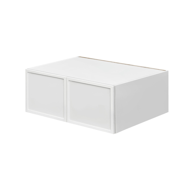 Slim White Shaker - 36"W × 18"H Deep (24") Wall Bridge Cabinet 2-Doors 1-Adjustable shelf