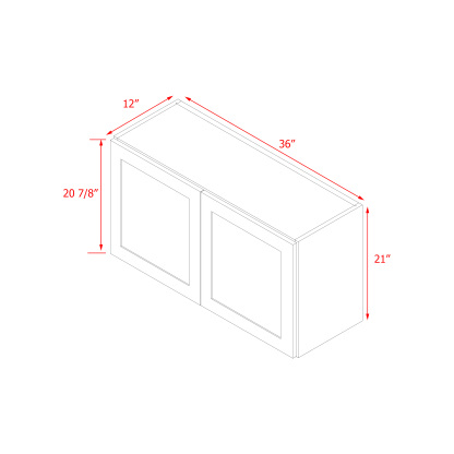 Mallorca Dolphin Gray Shaker - 36"W × 21"H Wall Cabinet