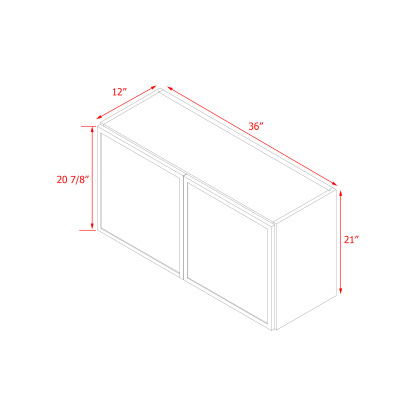 Shady Slim White Shaker - 36"W × 21"H Wall Cabinet