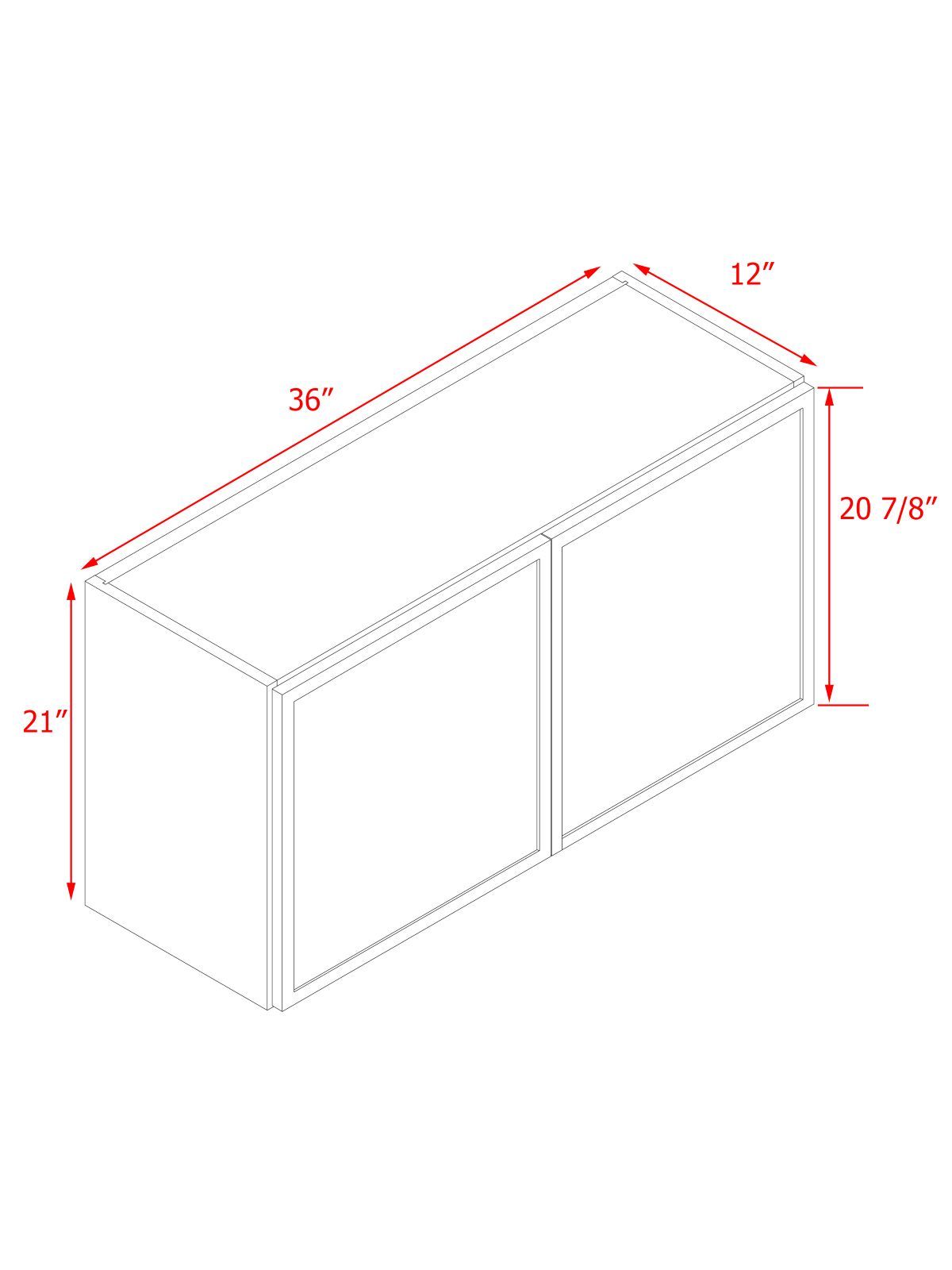 White Box Gray Slim - 36"W × 21"H Standard Wall Cabinet 2-Doors 1-Adjustable shelf