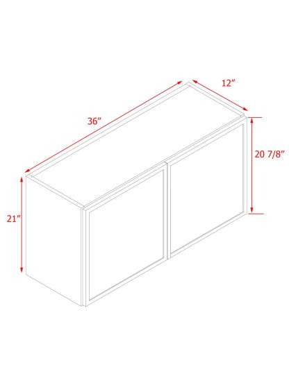 White Box Gray Slim - 36"W × 21"H Standard Wall Cabinet 2-Doors 1-Adjustable shelf