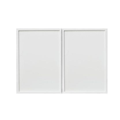 Slim White Shaker - 36"W × 21"H Standard Wall Cabinet 2-Doors 1-Adjustable shelf