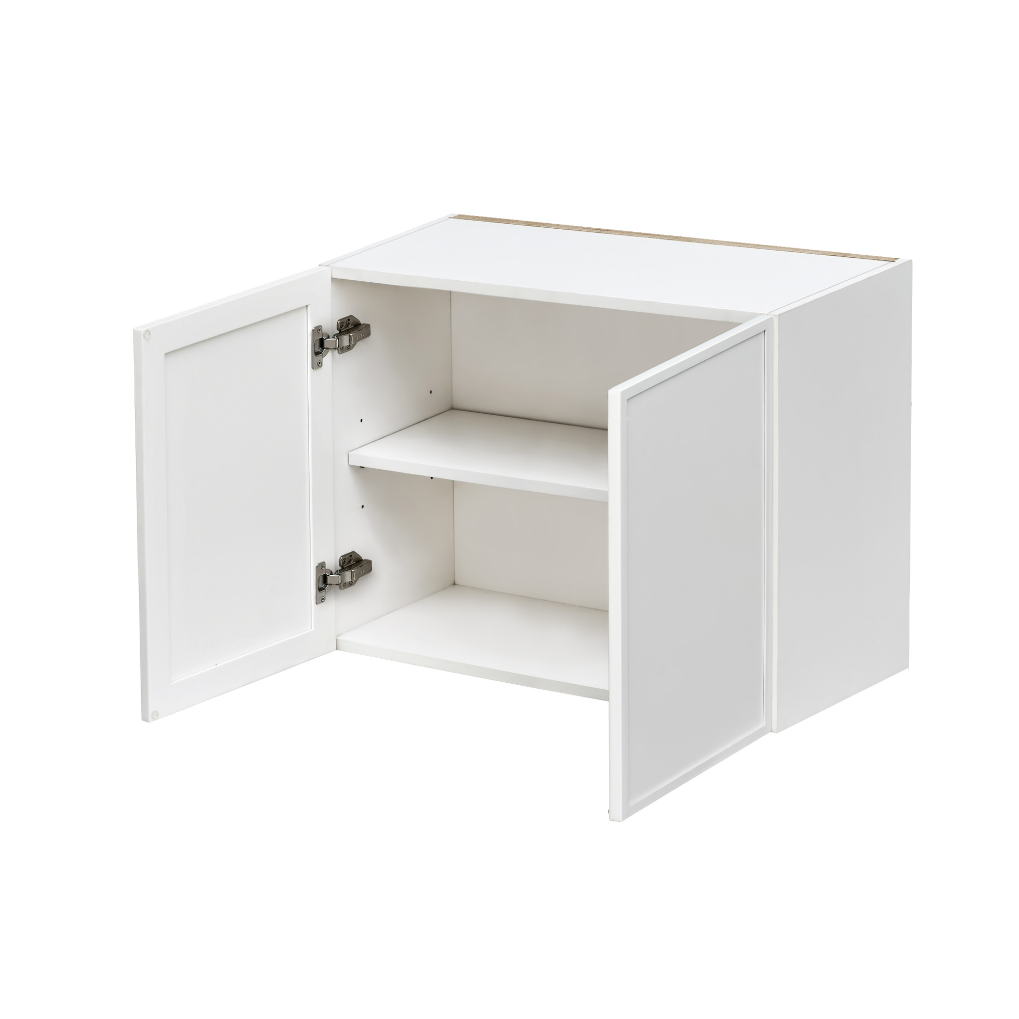Slim White Shaker - 36"W × 21"H Standard Wall Cabinet 2-Doors 1-Adjustable shelf