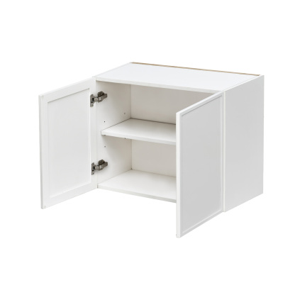 Slim White Shaker - 36"W × 21"H Standard Wall Cabinet 2-Doors 1-Adjustable shelf