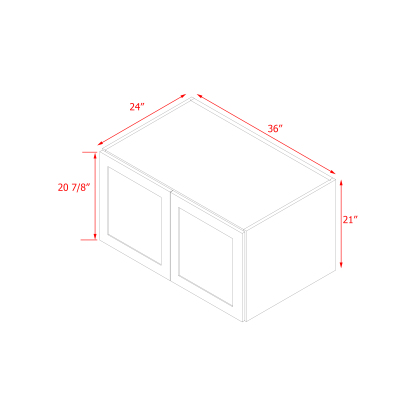 Mallorca Dolphin Gray Shaker - 36"W × 21"H Wall Cabinet
