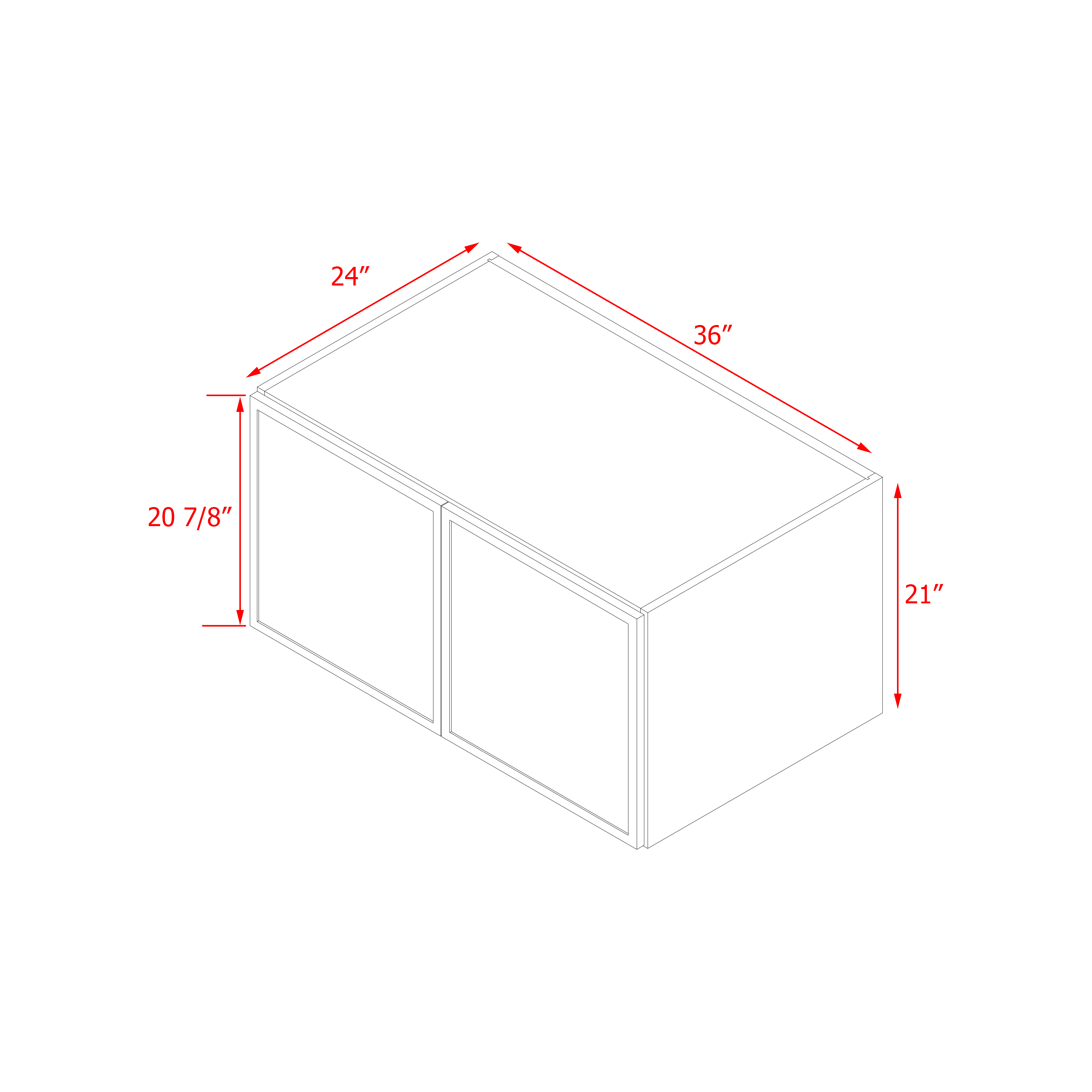Shady Slim White Shaker - 36"W × 21"H Wall Cabinet