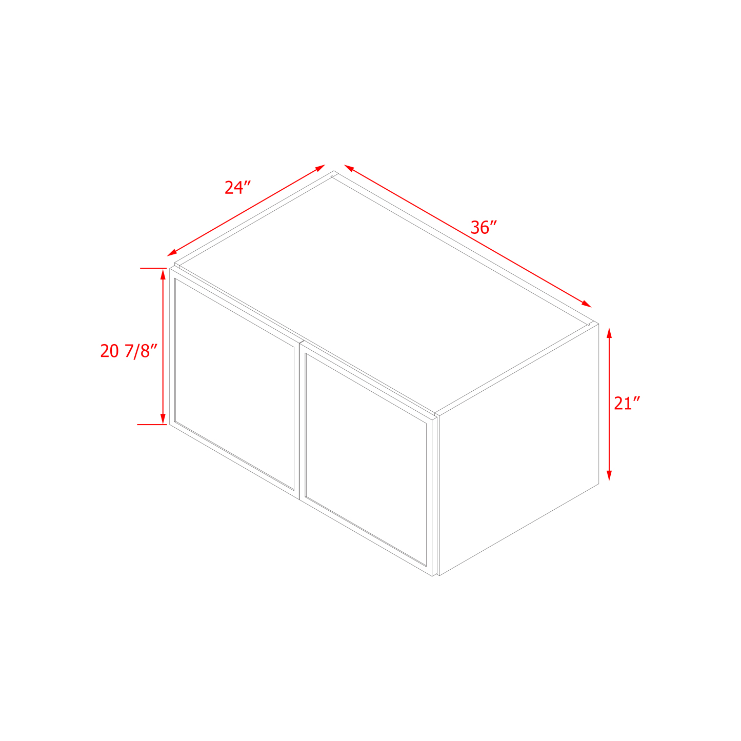 Shady Slim White Shaker - 36"W × 21"H Wall Cabinet