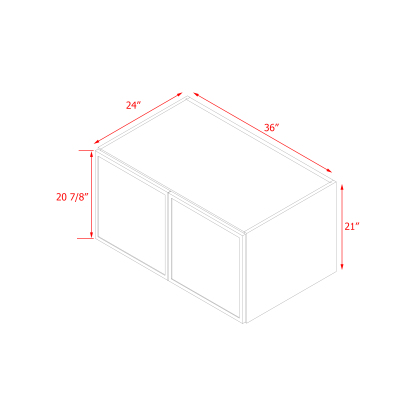 Shady Slim White Shaker - 36"W × 21"H Wall Cabinet
