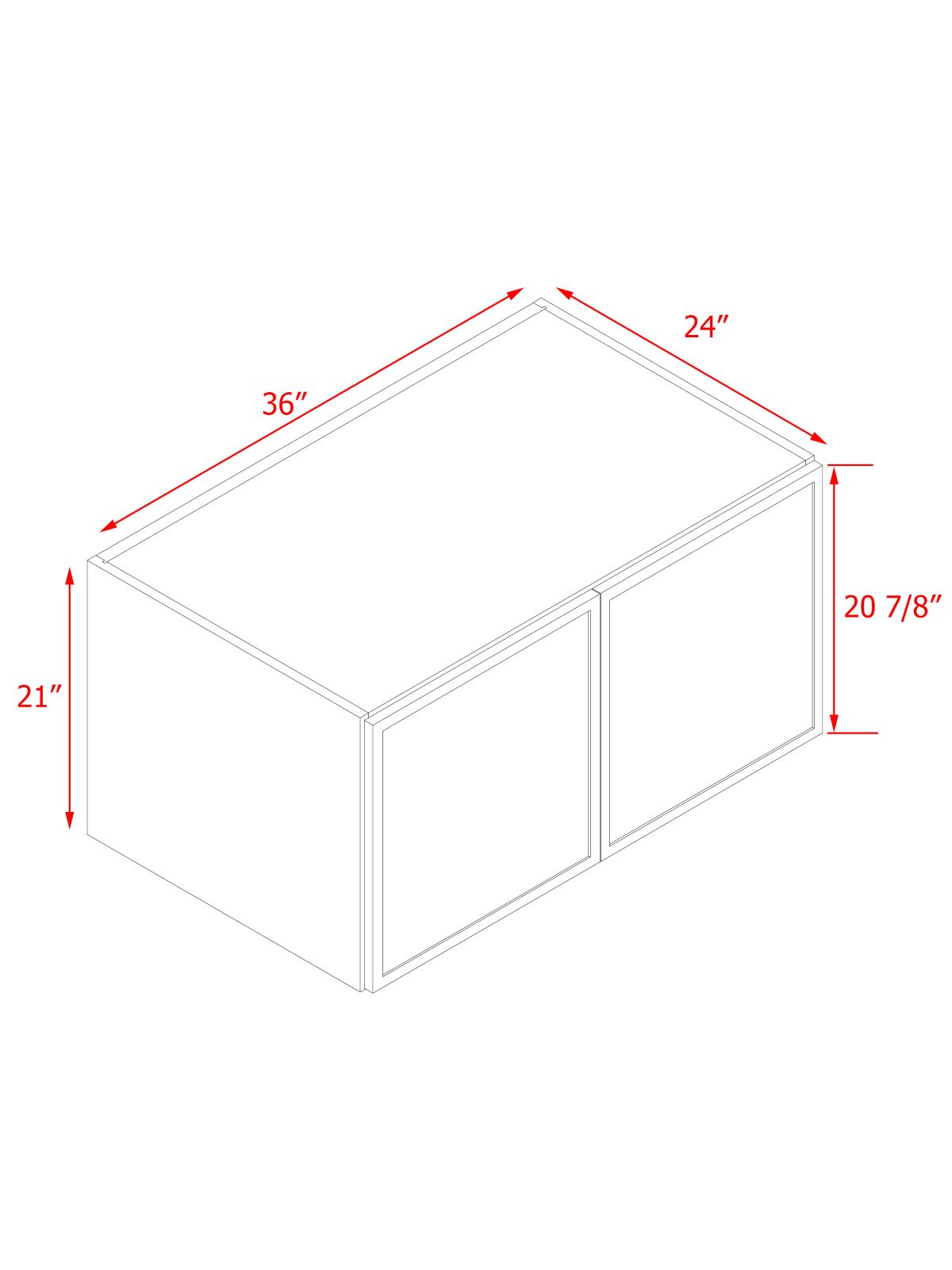 White Box Gray Slim - 36"W × 21"H Deep (24") Wall Bridge Cabinet 2-Doors 1-Adjustable shelf
