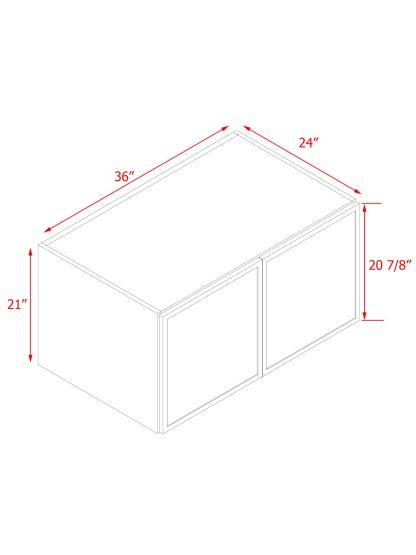 White Box Gray Slim - 36"W × 21"H Deep (24") Wall Bridge Cabinet 2-Doors 1-Adjustable shelf