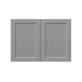 White Box Gray Shaker - 36"W × 21"H Deep (24") Wall Bridge Cabinet 2-Doors 1-Adjustable shelf