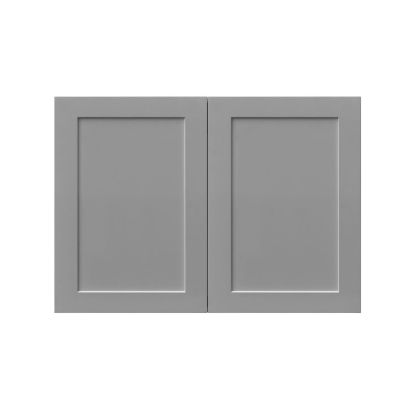 White Box Gray Shaker - 36"W × 21"H Deep (24") Wall Bridge Cabinet 2-Doors 1-Adjustable shelf