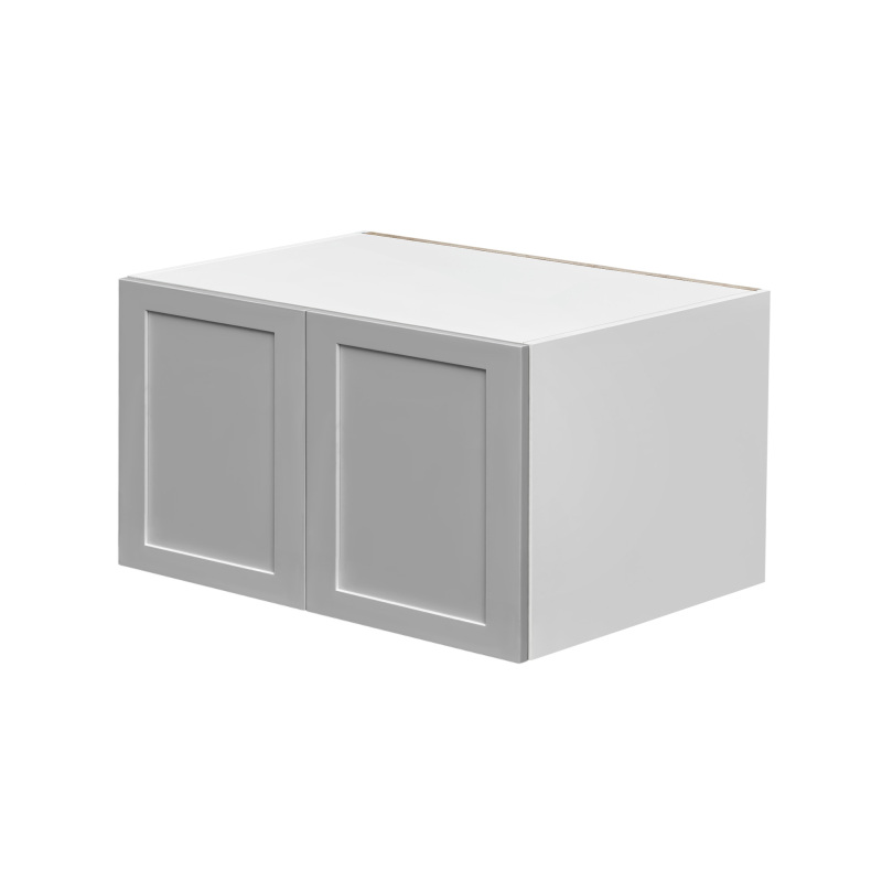 White Box Gray Shaker - 36"W × 21"H Deep (24") Wall Bridge Cabinet 2-Doors 1-Adjustable shelf