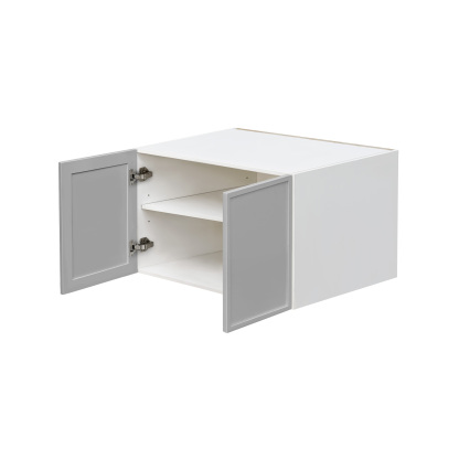 White Box Gray Slim - 36"W × 21"H Deep (24") Wall Bridge Cabinet 2-Doors 1-Adjustable shelf