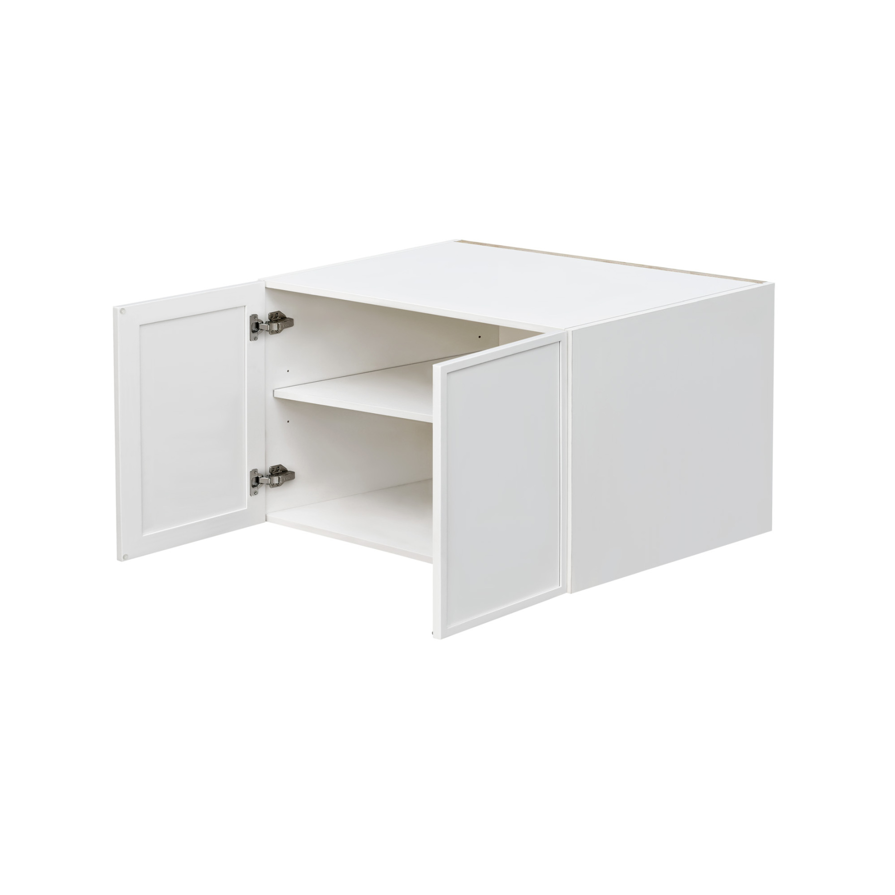 Slim White Shaker - 36"W × 21"H Deep (24") Wall Bridge Cabinet 2-Doors 1-Adjustable shelf