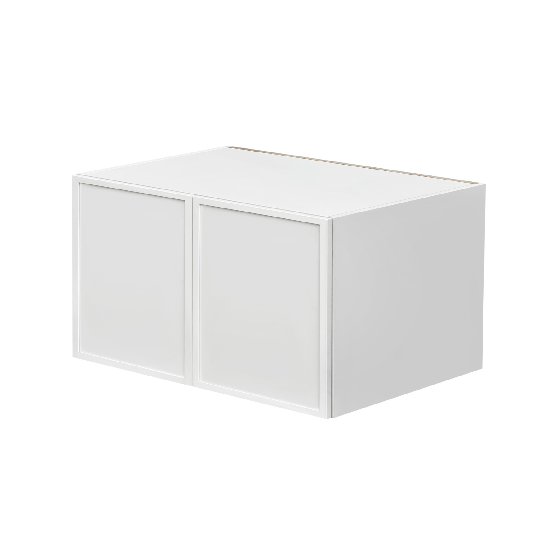 Slim White Shaker - 36"W × 21"H Deep (24") Wall Bridge Cabinet 2-Doors 1-Adjustable shelf