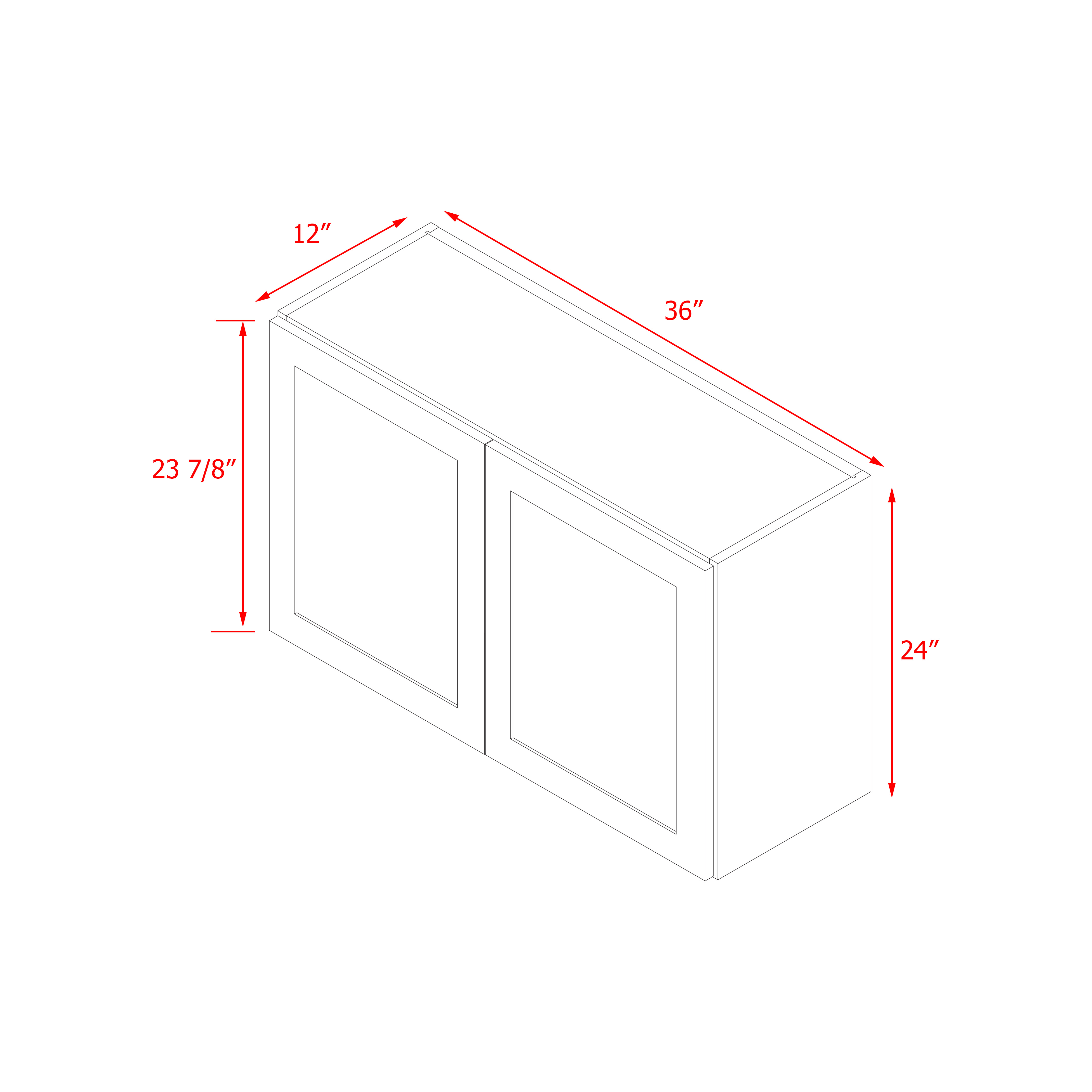 Mallorca White Shaker - 36"W × 24"H Standard Wall Cabinet