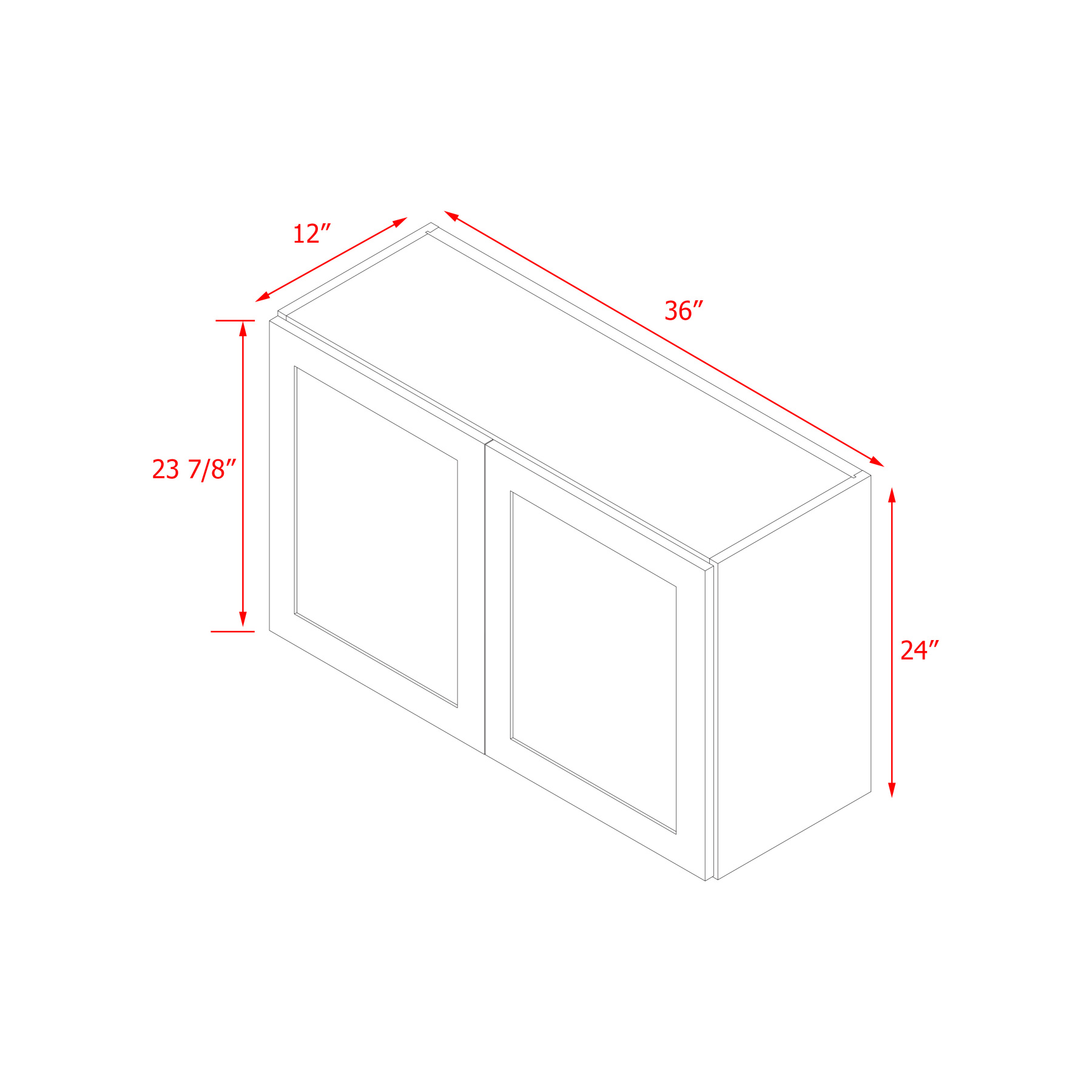 Mallorca White Shaker - 36"W × 24"H Standard Wall Cabinet