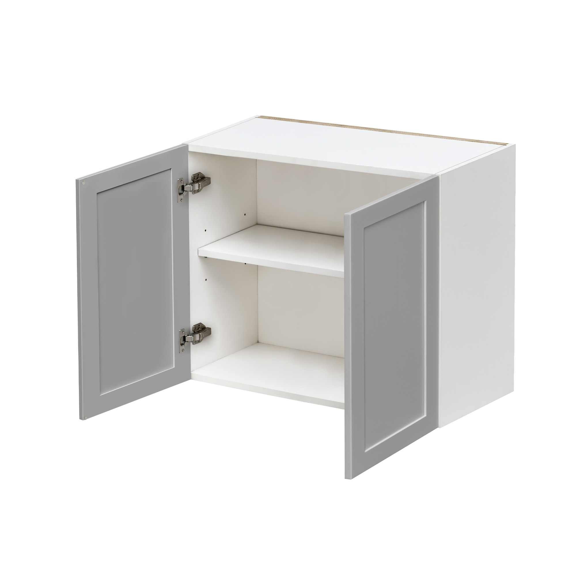 White Box Gray Shaker - 36"W × 24"H Standard Wall Cabinet 2-Doors 1-Adjustable shelf