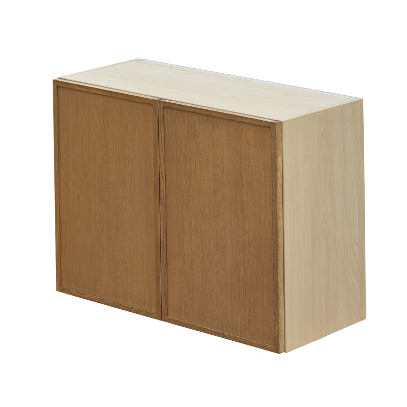 Shady Slim Oak - 36"W × 24"H Standard Wall Cabinet 2-Doors 1-Adjustable shelf