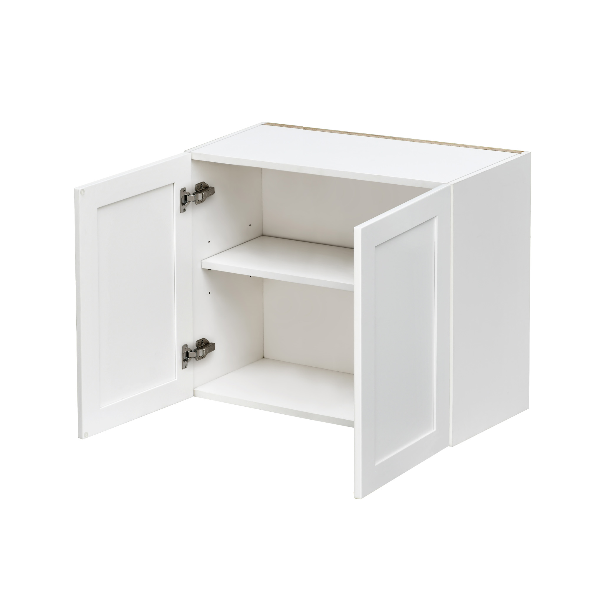 White Shaker - 36"W × 24"H Standard Wall Cabinet 2-Doors 1-Adjustable shelf