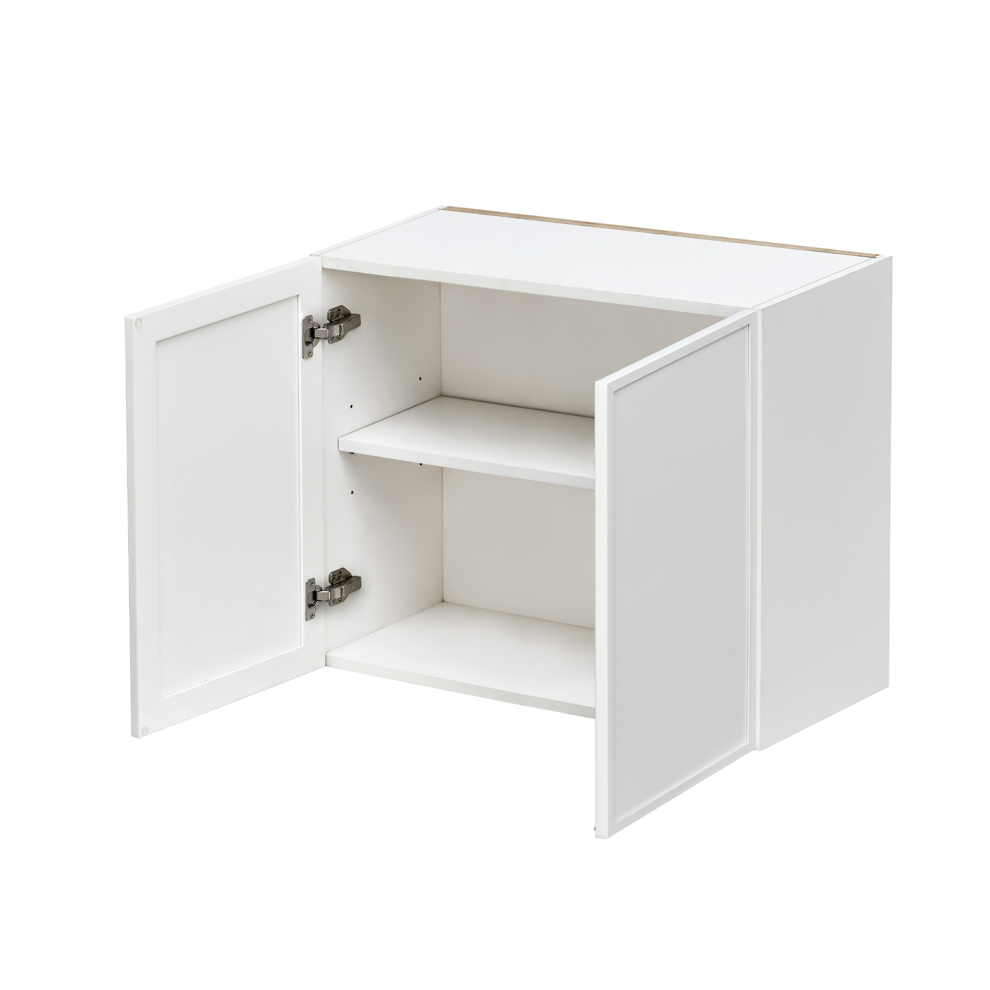 Slim White Shaker - 36"W × 24"H Standard Wall Cabinet 2-Doors 1-Adjustable shelf