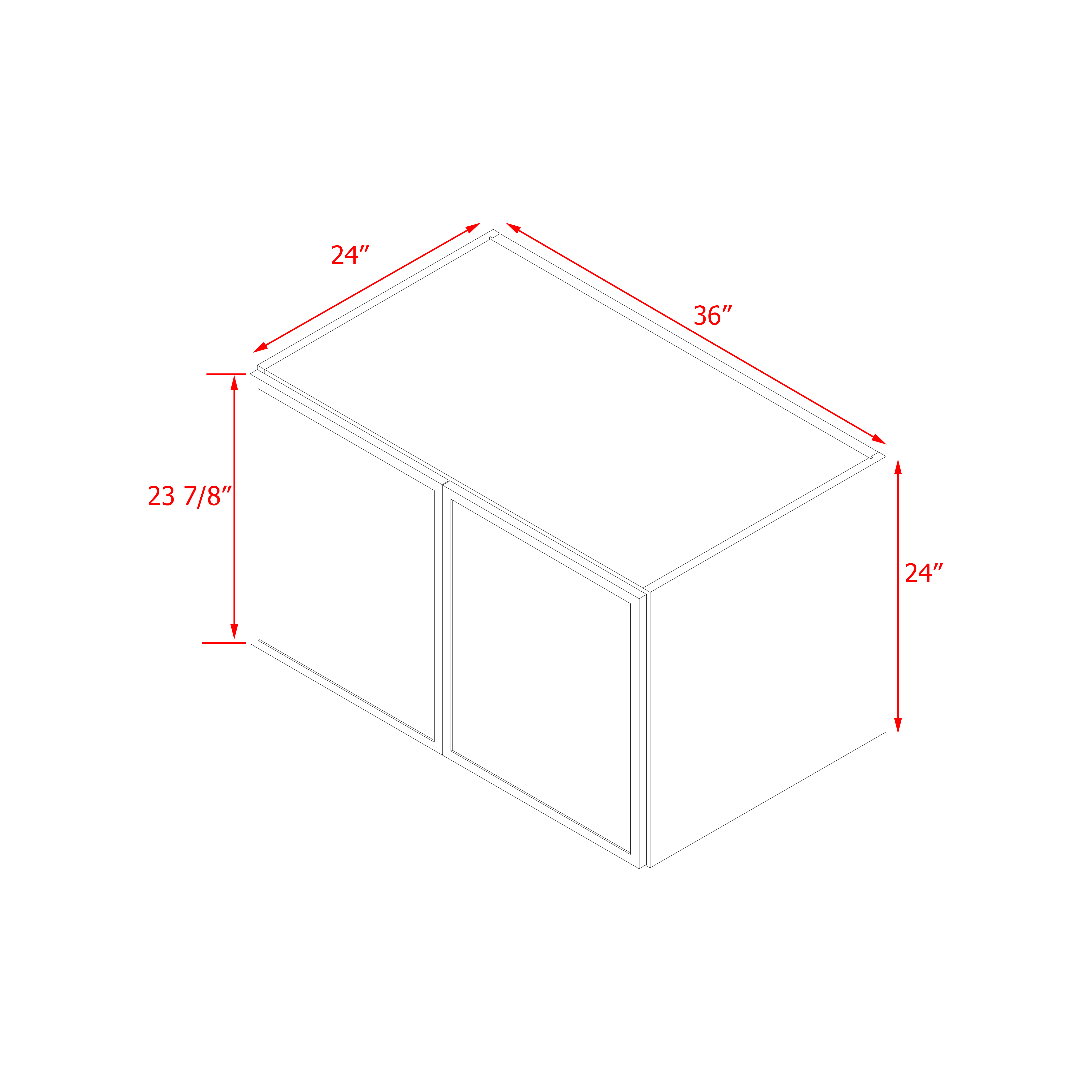 Shady Slim White Shaker - 36"W × 24"H Wall Cabinet