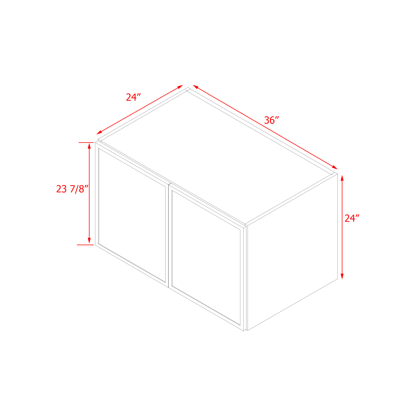 Shady Slim White Shaker - 36"W × 24"H Wall Cabinet