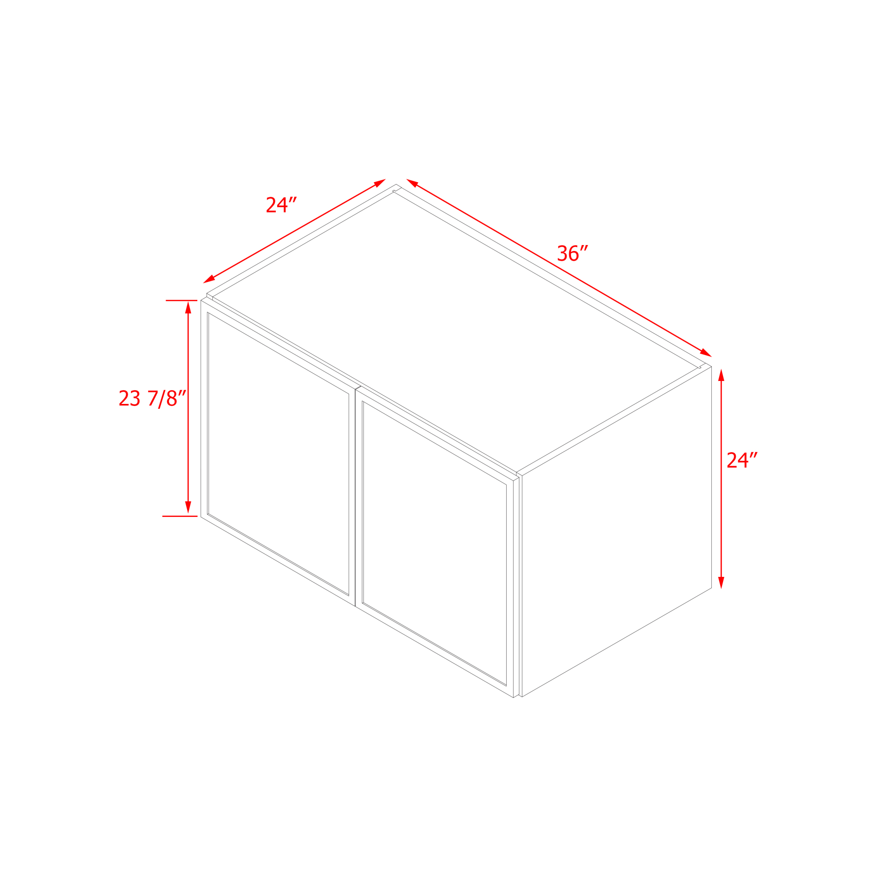 Shady Slim White Shaker - 36"W × 24"H Wall Cabinet