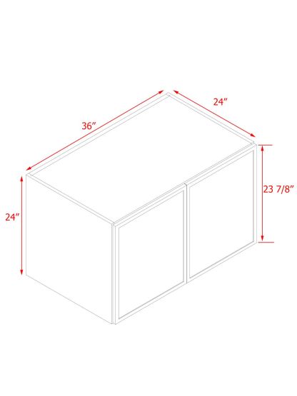 Slim White Shaker - 36"W × 24"H Deep (24") Wall Bridge Cabinet 2-Doors 1-Adjustable shelf