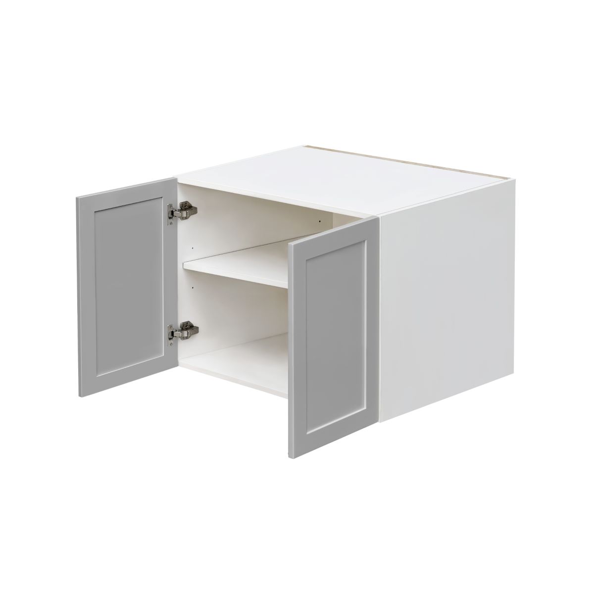 White Box Gray Shaker - 36"W × 24"H Deep (24") Wall Bridge Cabinet 2-Doors 1-Adjustable shelf