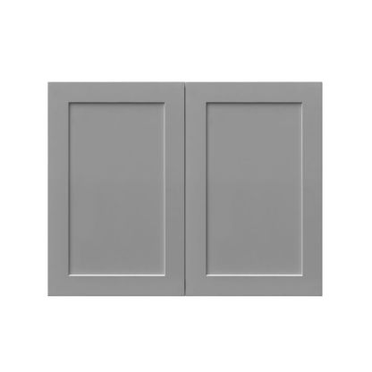 White Box Gray Shaker - 36"W × 24"H Deep (24") Wall Bridge Cabinet 2-Doors 1-Adjustable shelf