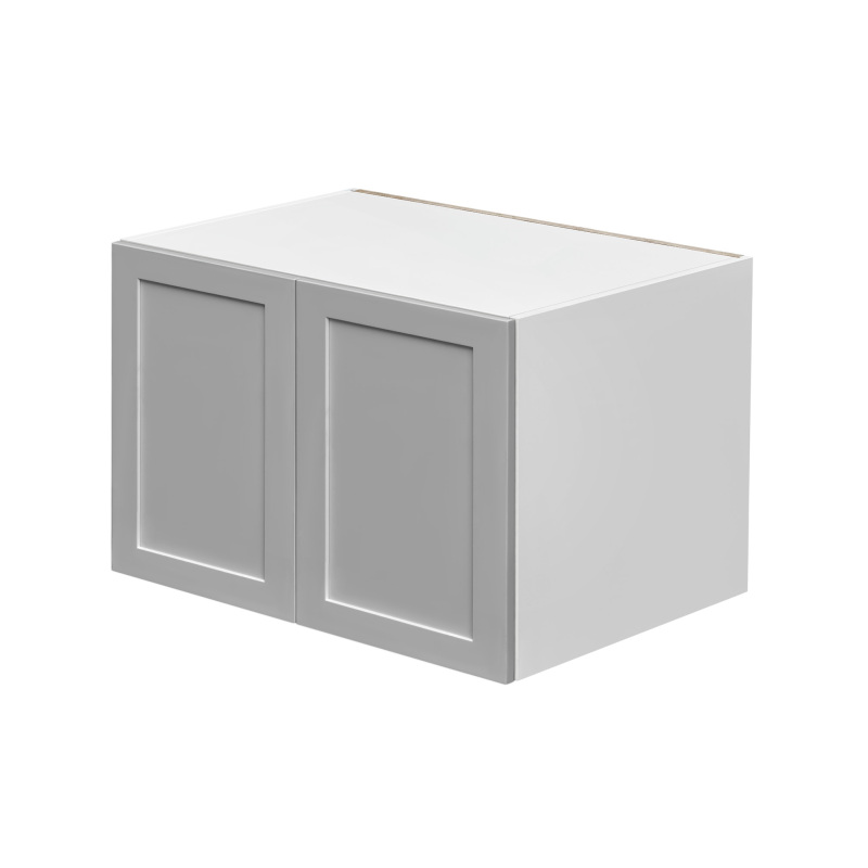 White Box Gray Shaker - 36"W × 24"H Deep (24") Wall Bridge Cabinet 2-Doors 1-Adjustable shelf