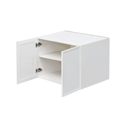 Slim White Shaker - 36"W × 24"H Deep (24") Wall Bridge Cabinet 2-Doors 1-Adjustable shelf