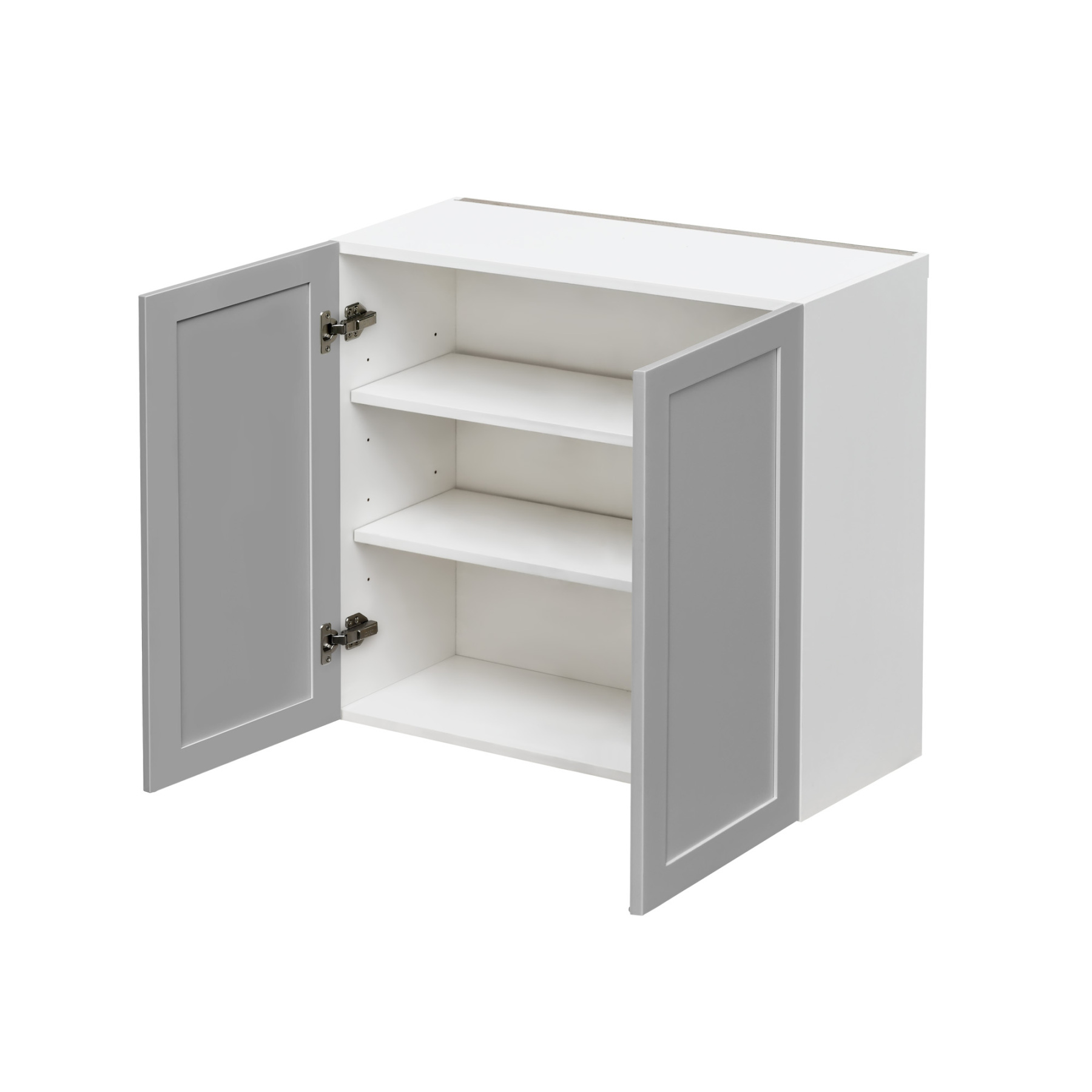 White Box Gray Shaker - 36"W × 30"H Standard Wall Cabinet 2-Doors 2-Adjustable Shelves