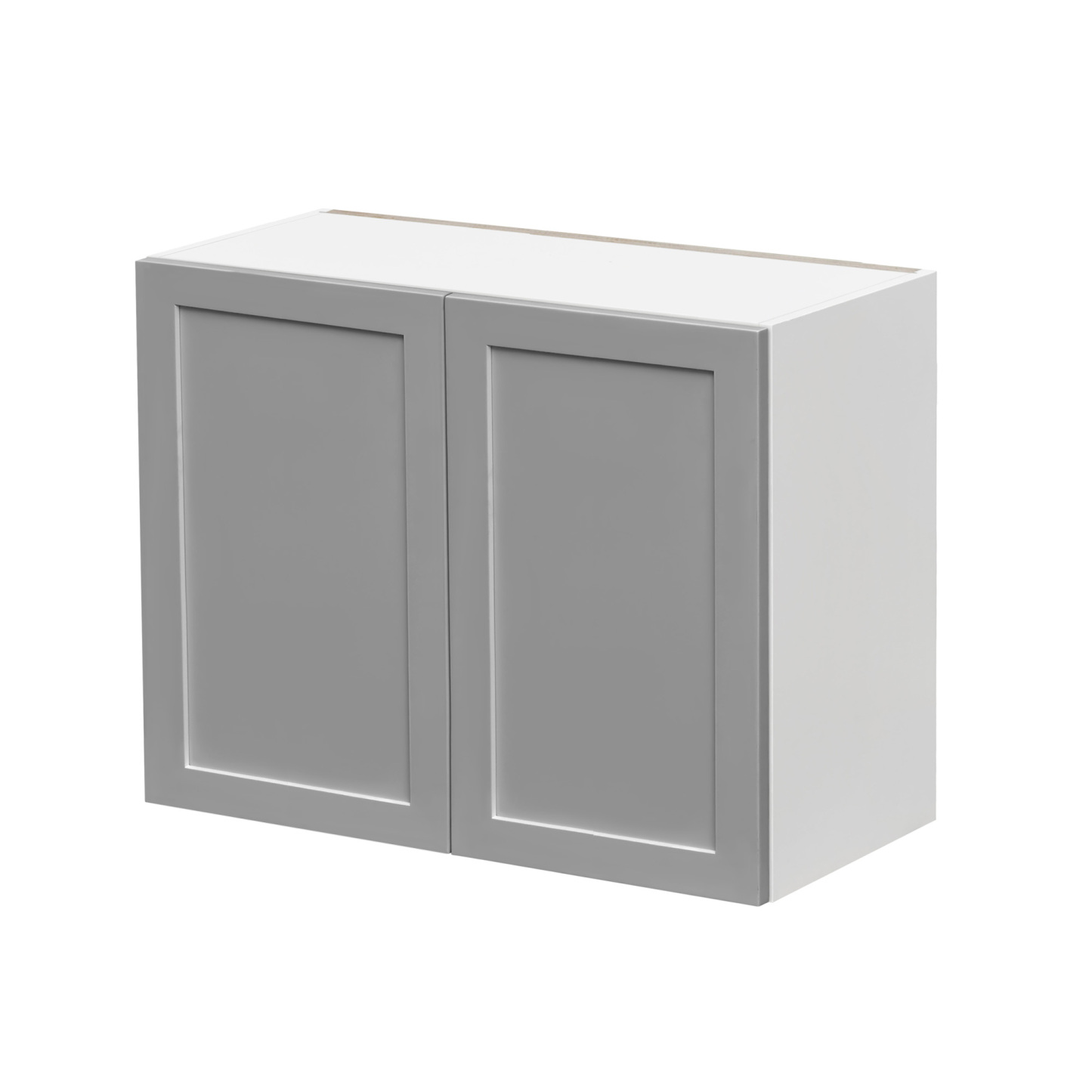 White Box Gray Shaker - 36"W × 30"H Standard Wall Cabinet 2-Doors 2-Adjustable Shelves