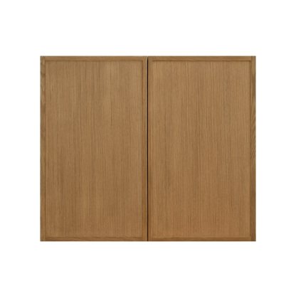 Natural Box Oak Slim - 36"W × 30"H Standard Wall Cabinet 2-Doors 2-Adjustable Shelves