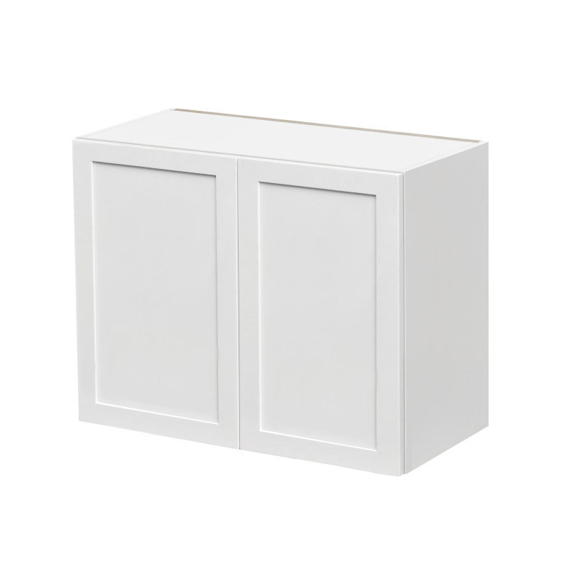 White Shaker - 36"W × 30"H Standard Wall Cabinet 2-Doors 2-Adjustable Shelves