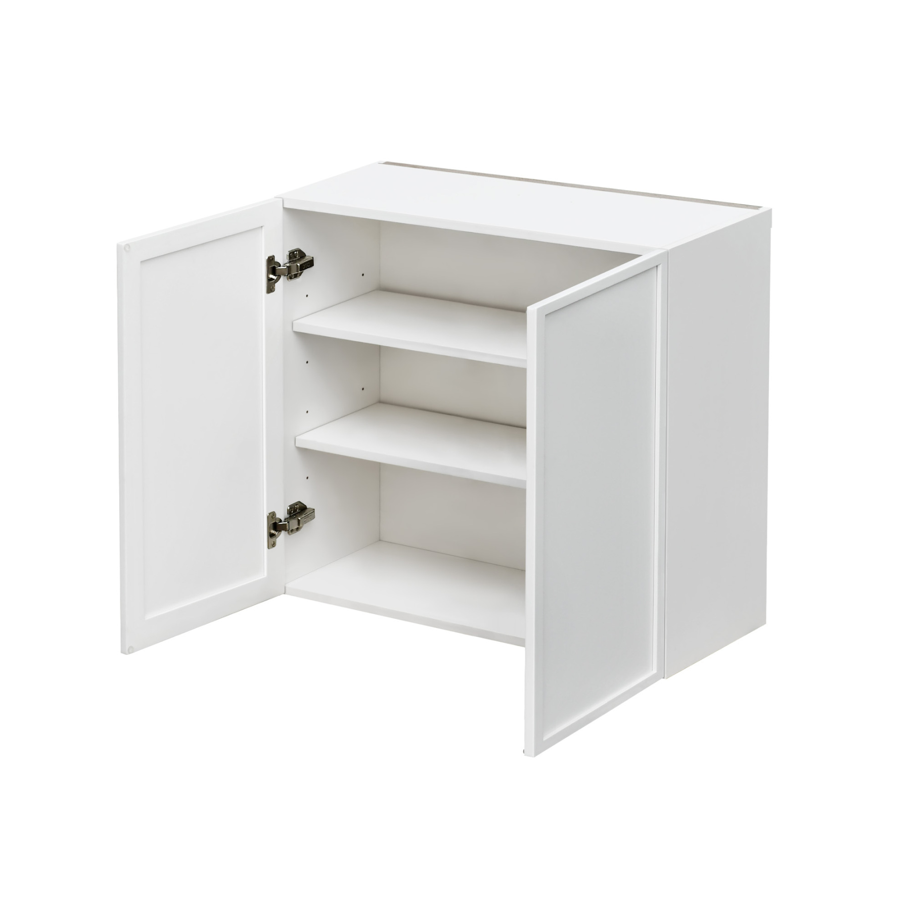 Slim White Shaker - 36"W × 30"H Standard Wall Cabinet 2-Doors 2-Adjustable Shelves