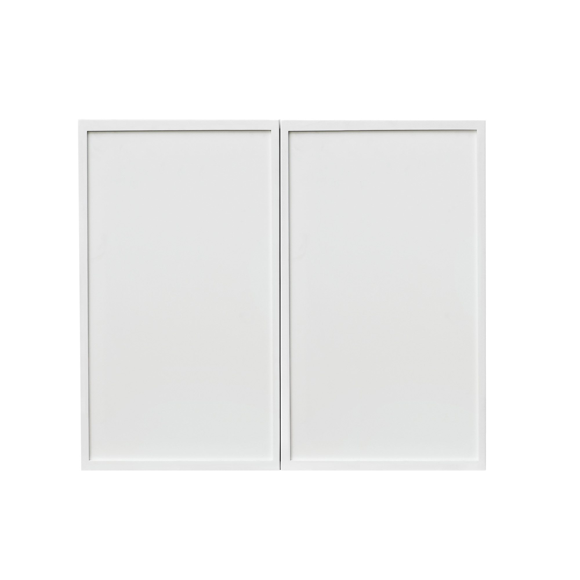 Slim White Shaker - 36"W × 30"H Standard Wall Cabinet 2-Doors 2-Adjustable Shelves