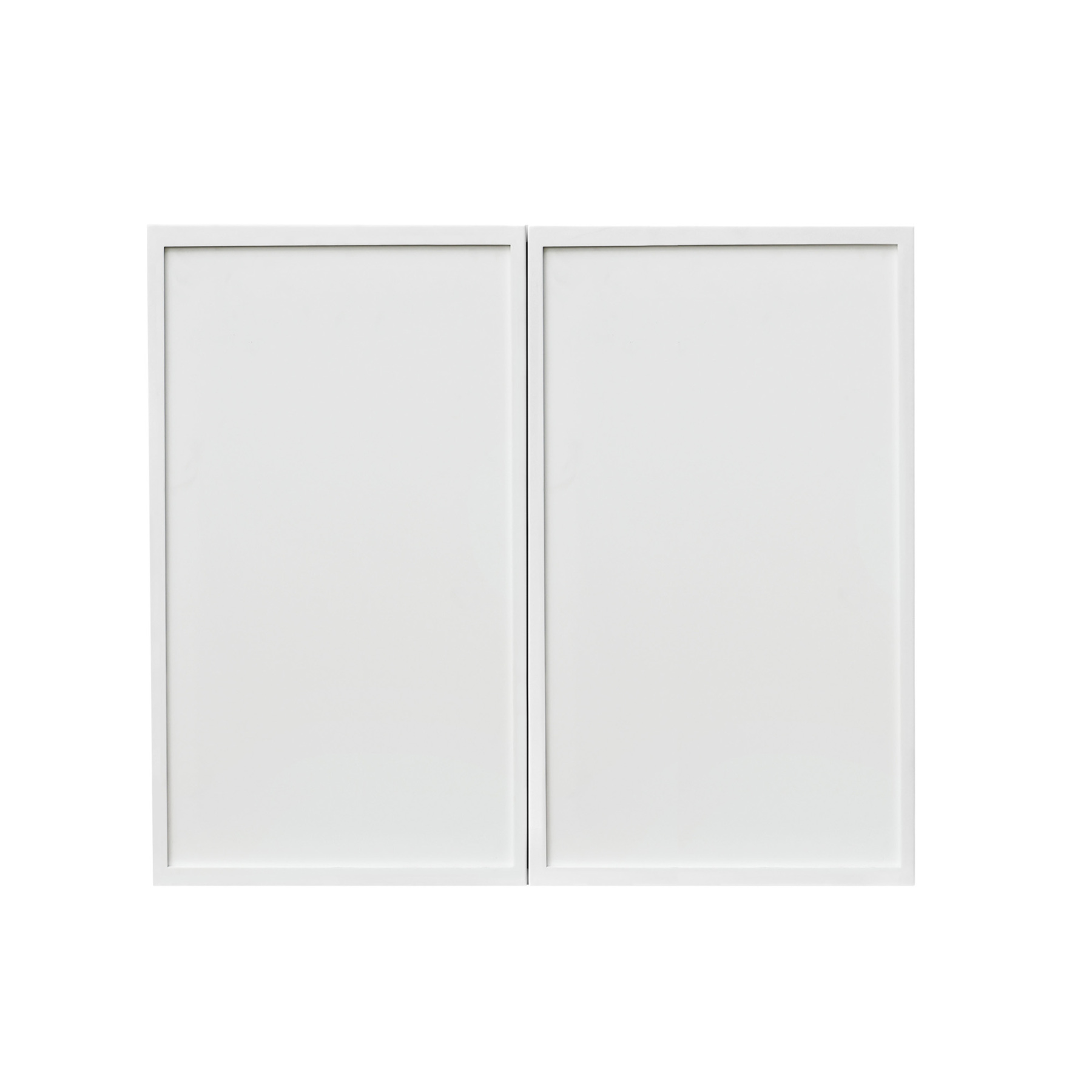 Slim White Shaker - 36"W × 30"H Standard Wall Cabinet 2-Doors 2-Adjustable Shelves
