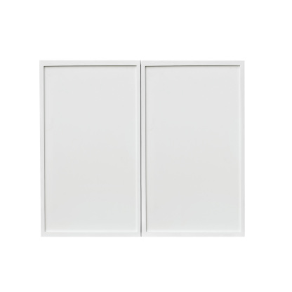 Slim White Shaker - 36"W × 30"H Standard Wall Cabinet 2-Doors 2-Adjustable Shelves