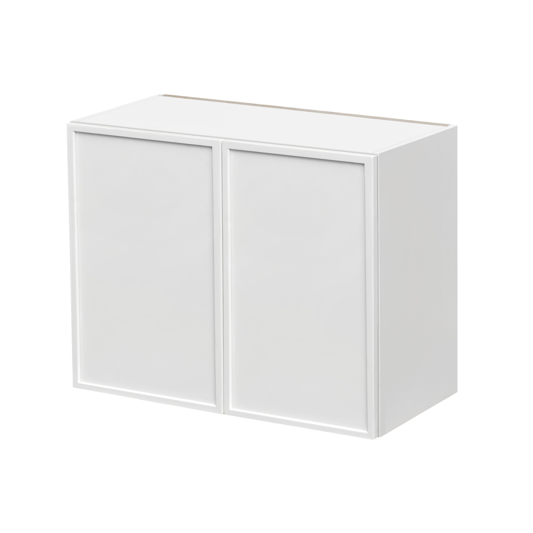Slim White Shaker - 36"W × 30"H Standard Wall Cabinet 2-Doors 2-Adjustable Shelves