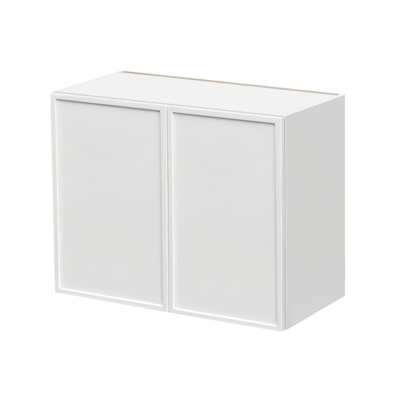 Slim White Shaker - 36"W × 30"H Standard Wall Cabinet 2-Doors 2-Adjustable Shelves